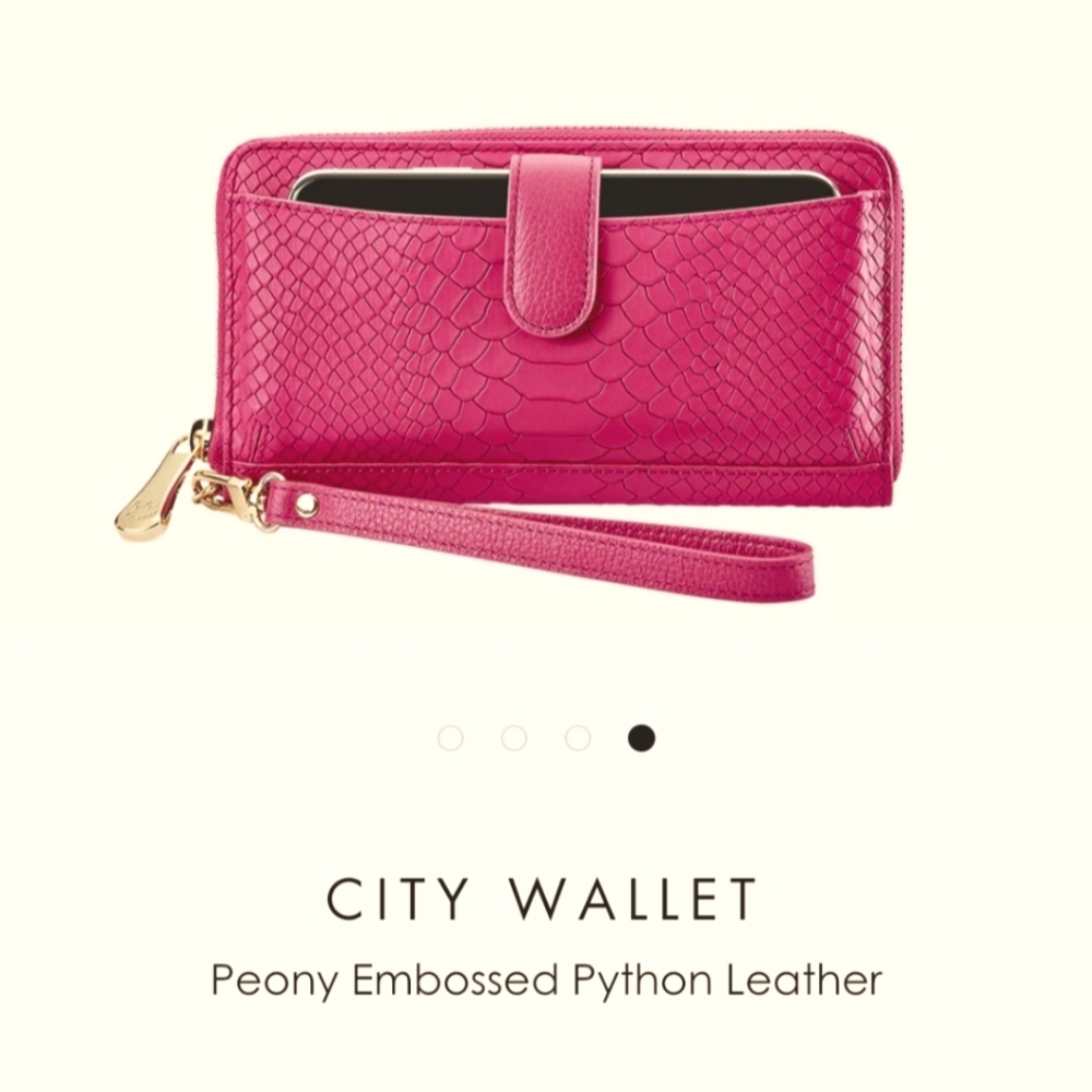 Gigi City Walletraspberry Embossed Python Leather - image 1
